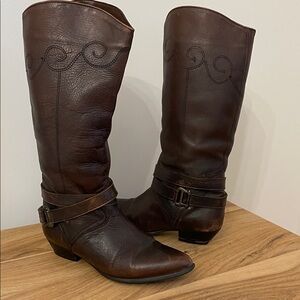 Brown Leather Winter Boots